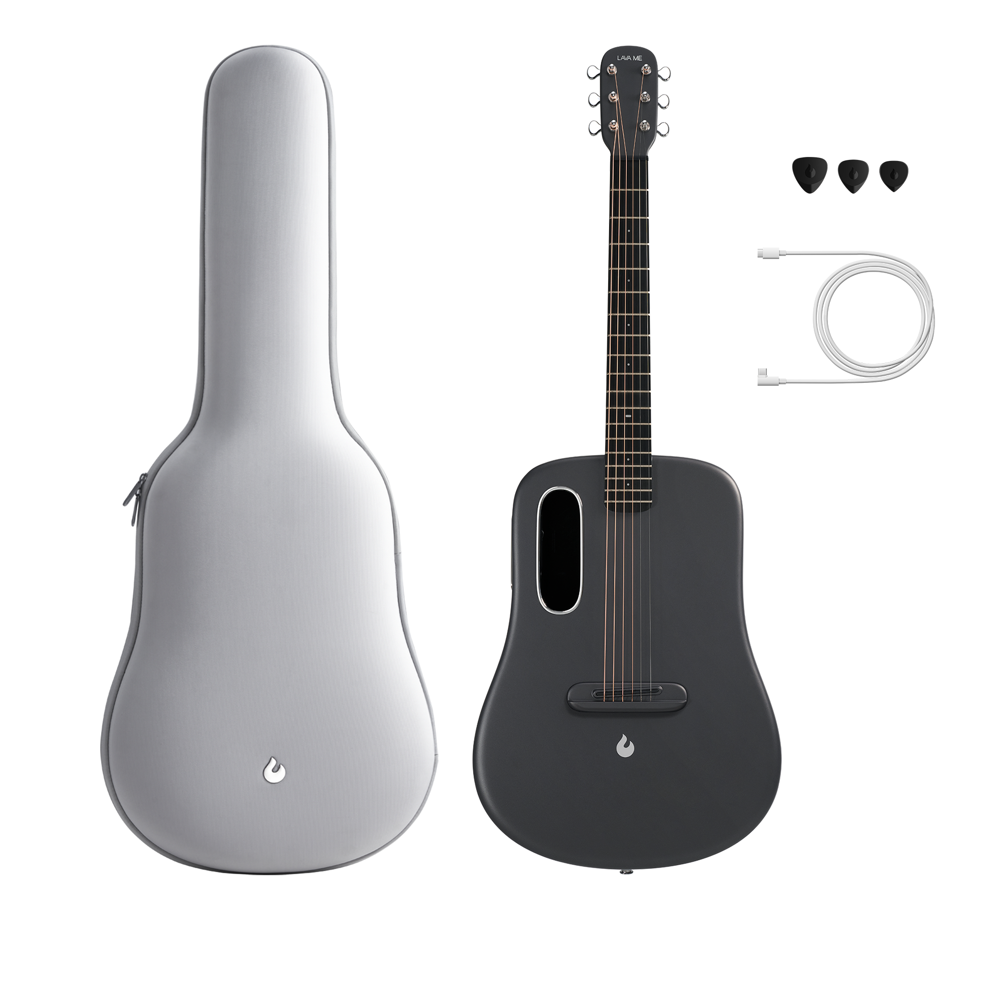 Lava Me 3 38inch Carbon Fiber Smart Guitar with Space Bag - Gray