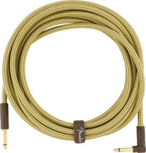 FENDER DELUXE 099-0820-082 SERIES 18.6 FEET (5.5 METRES) RIGHT-ANGLED INSTRUMENT CABLE, TWEED COLOUR, FENDER, CABLES, fender-cable-fen-f03-099-0820-082, ZOSO MUSIC SDN BHD
