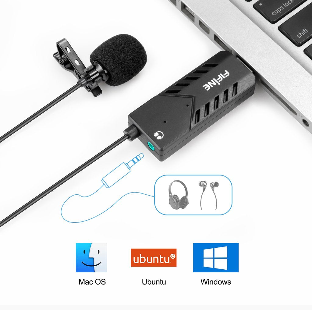 FIFINE K053 LAVALIER CLIP-ON CARDIOID CONDENSER USB LAPEL MICROPHONE, FIFINE, WIRELESS MICROPHONE SYSTEM, fifine-microphone-k053, ZOSO MUSIC SDN BHD