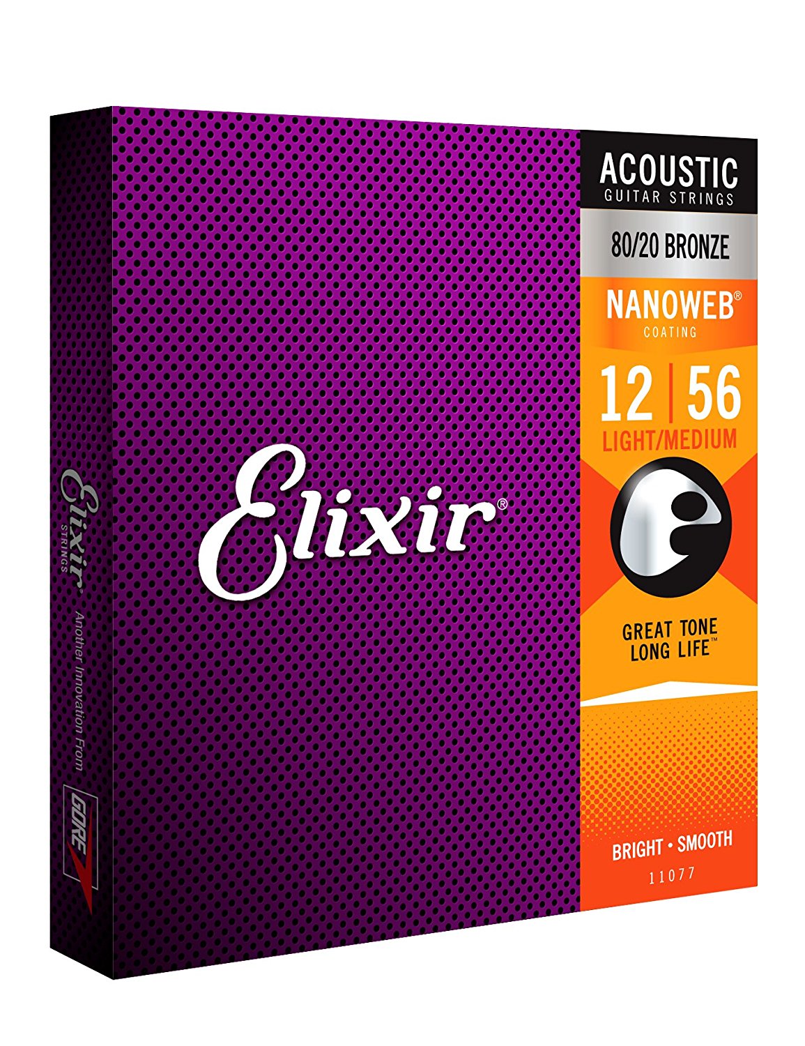 ELIXIR 11077 ACOUSTIC GUITAR STRING LIGHT-MEDIUM (012-056) 80/20 BRONZE NANOWEB | ELIXIR , Zoso Music