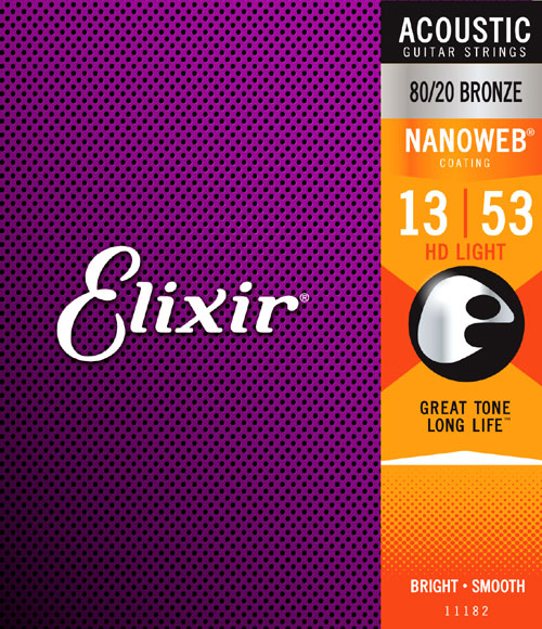 ELIXIR 11182 80/20 BRONZE ACOUSTIC GUITAR STRING GAUGE 13-53 | ELIXIR , Zoso Music