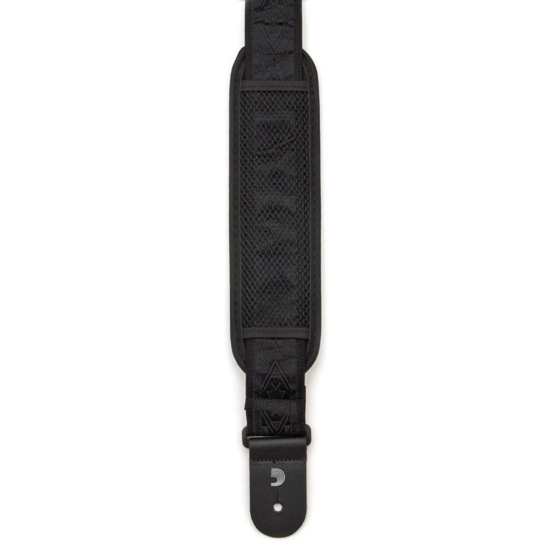 PLANET WAVES 50B01PD ADJUSTABLE 50MM CLASSIC WOVEN GUITAR STRAP LEATHER END WITH PAD, BLACK SATIN, PLANET WAVES, GUITAR & BASS ACCESSORIES, planet-waves-guitar-accessories-50b01pd, ZOSO MUSIC SDN BHD