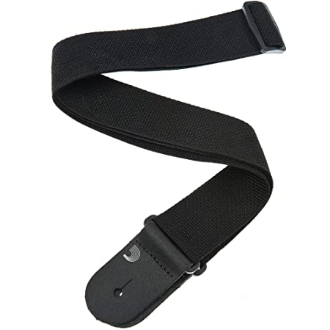 D’addario 50B01 Nylon Woven Guitar Strap, Black Satin | Zoso Music Sdn Bhd