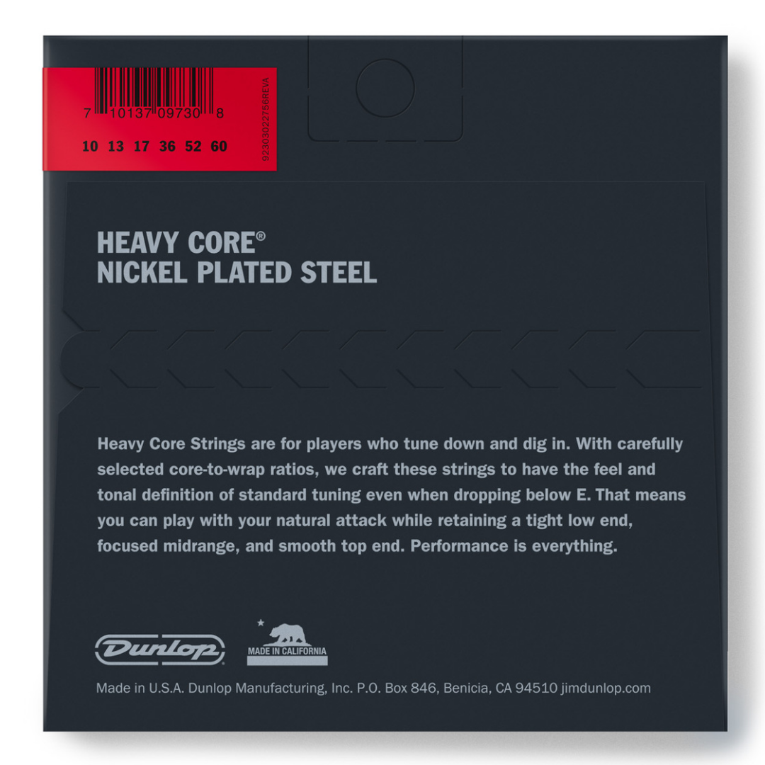 DUNLOP DHCN1060-6 HEAVY CORE WOUND HEAVY GAUGE 10-60 ELECTRIC GUITAR STRING SET | JIM DUNLOP , Zoso Music