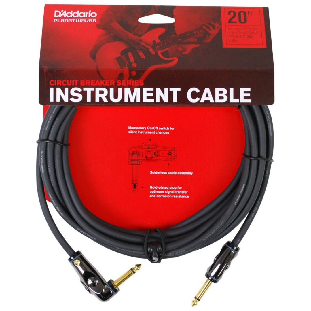 PLANET WAVES PW-AGRA-20 CIRCUIT BREAKER SERIES 20 FEET INSTRUMENT CABLE RIGHT ANGLED, PLANET WAVES, CABLES, planet-waves-audio-cable-accessory-pwagra-20-20, ZOSO MUSIC SDN BHD