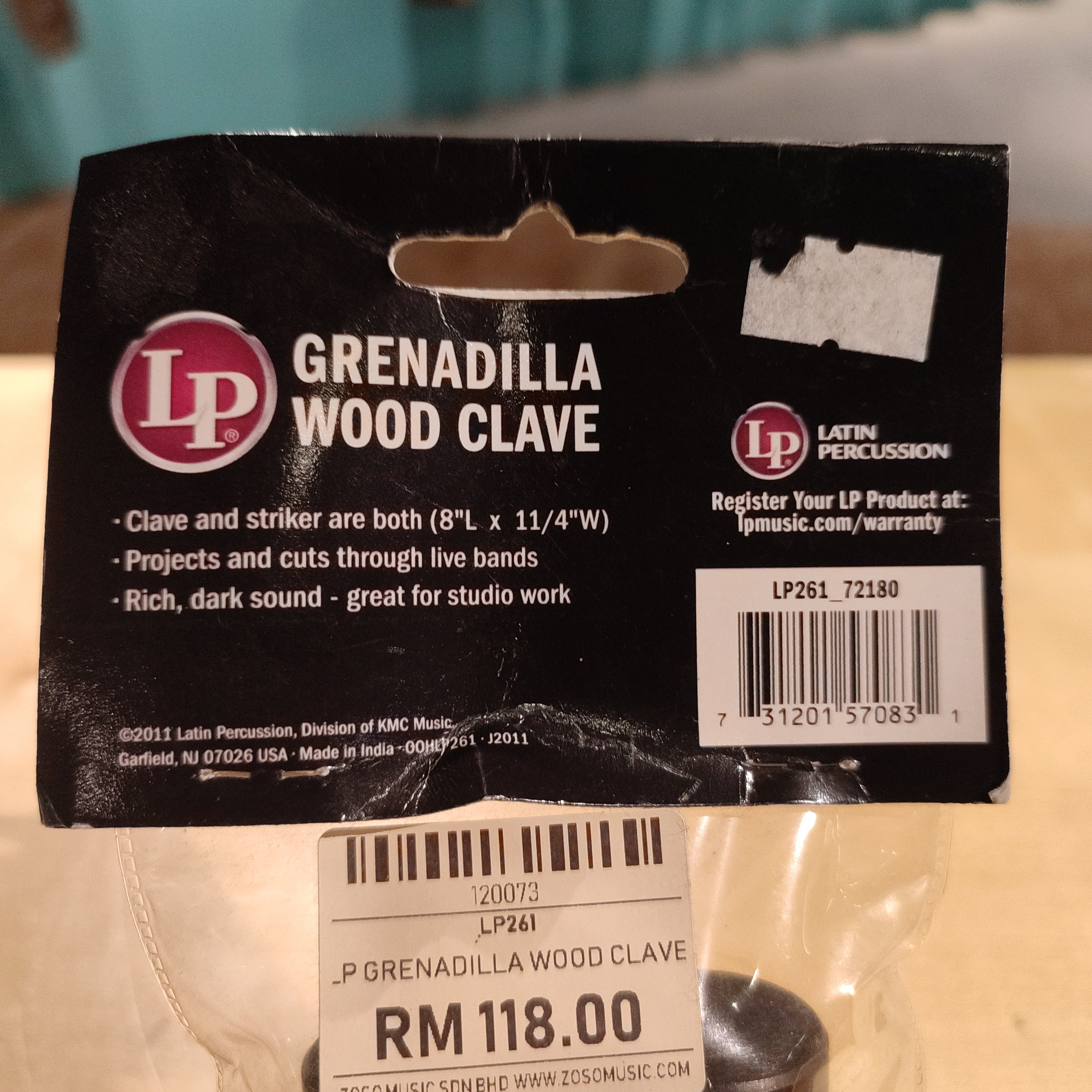 DISPLAY CLEARANCE - LP GRENADILLA WOOD CLAVE | LP , Zoso Music