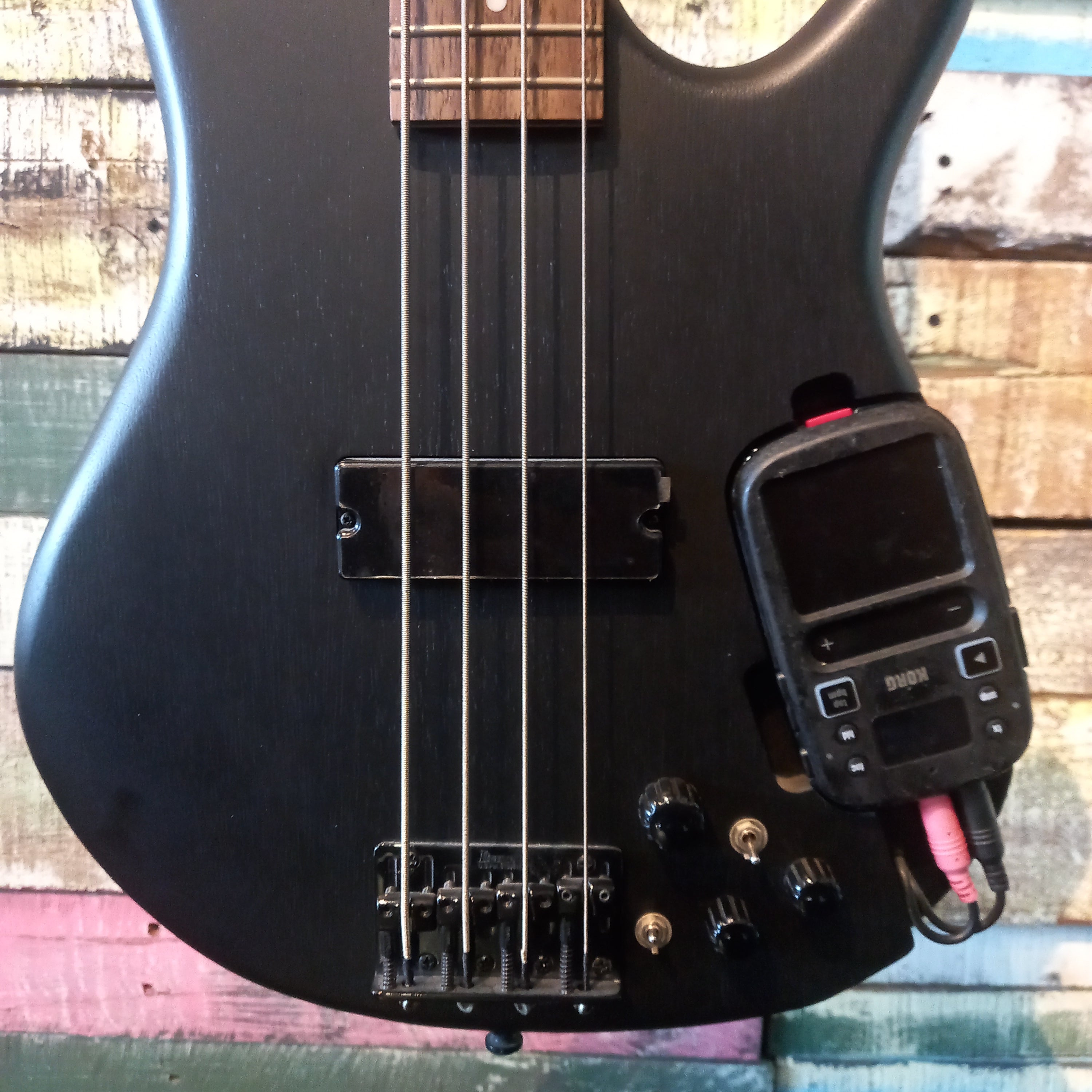 DISPLAY CLEARANCE - IBANEZ SRKP4 BASS GUITAR WITH KORG MINI KAOSS PAD WEATHERED BLACK | IBANEZ , Zoso Music