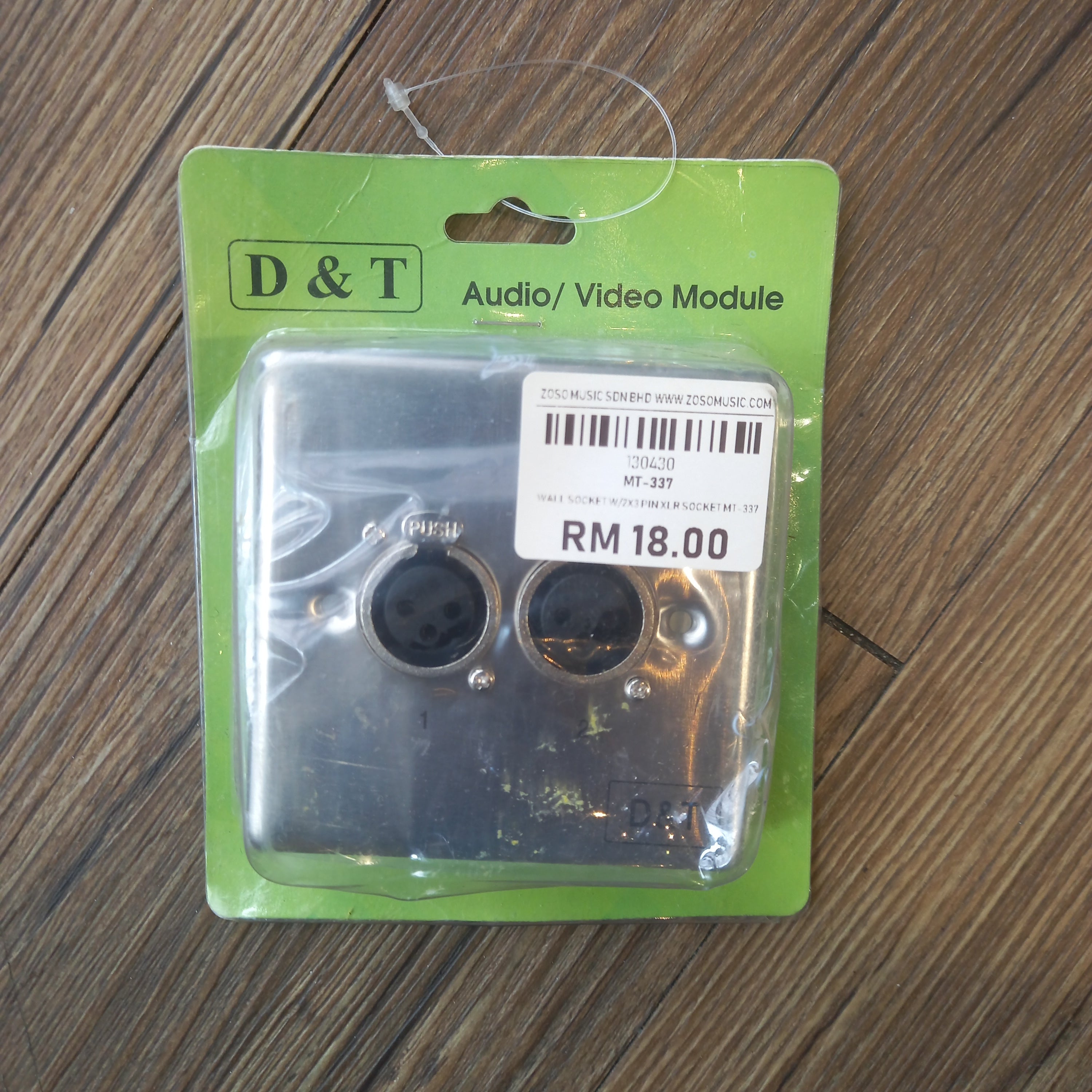 DISPLAY CLEARANCE - WALL SOCKET W/2X3 PIN XLR SOCKET MT-337 | ZOSO MUSIC , Zoso Music