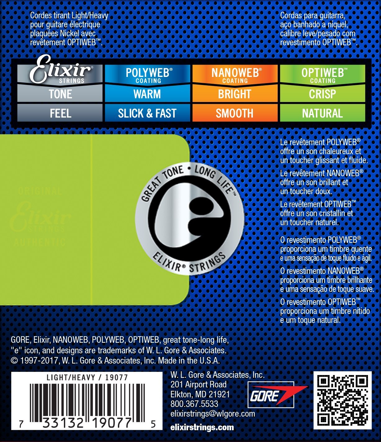 ELIXIR 19077 ELECTRIC GUITAR WITH OPTIWEB COATING, LIGHT/HEAVY 10-52 | ELIXIR , Zoso Music