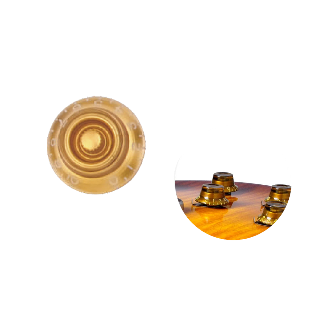 MINGS ELECTRIC GUITAR STRATOCASTER KNOB TRANSPARENT GOLD, MINGS, GUITAR & BASS ACCESSORIES, mings-guitar-accessories-min-pn-p1, ZOSO MUSIC SDN BHD