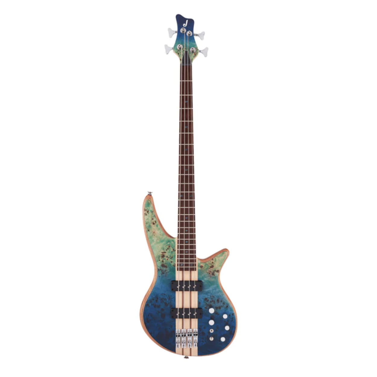 Jackson Pro Series Spectra SBP IV Bass Guitar, Caramelized Jatoba FB, Carribean Blue