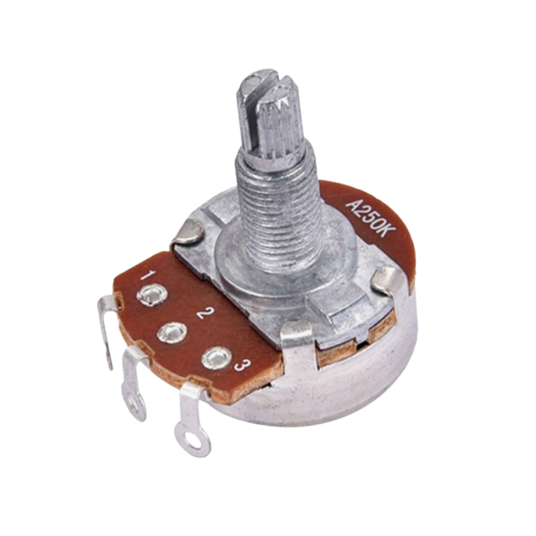 MINGS ELECTRIC GUITAR POT (ALPHA) SMALL DIA 24 A250K SHORT SHAFT 15MM NUT & WASHER INCLUDED, MINGS, GUITAR & BASS ACCESSORIES, mings-guitar-accessories-min-a250k-24, ZOSO MUSIC SDN BHD