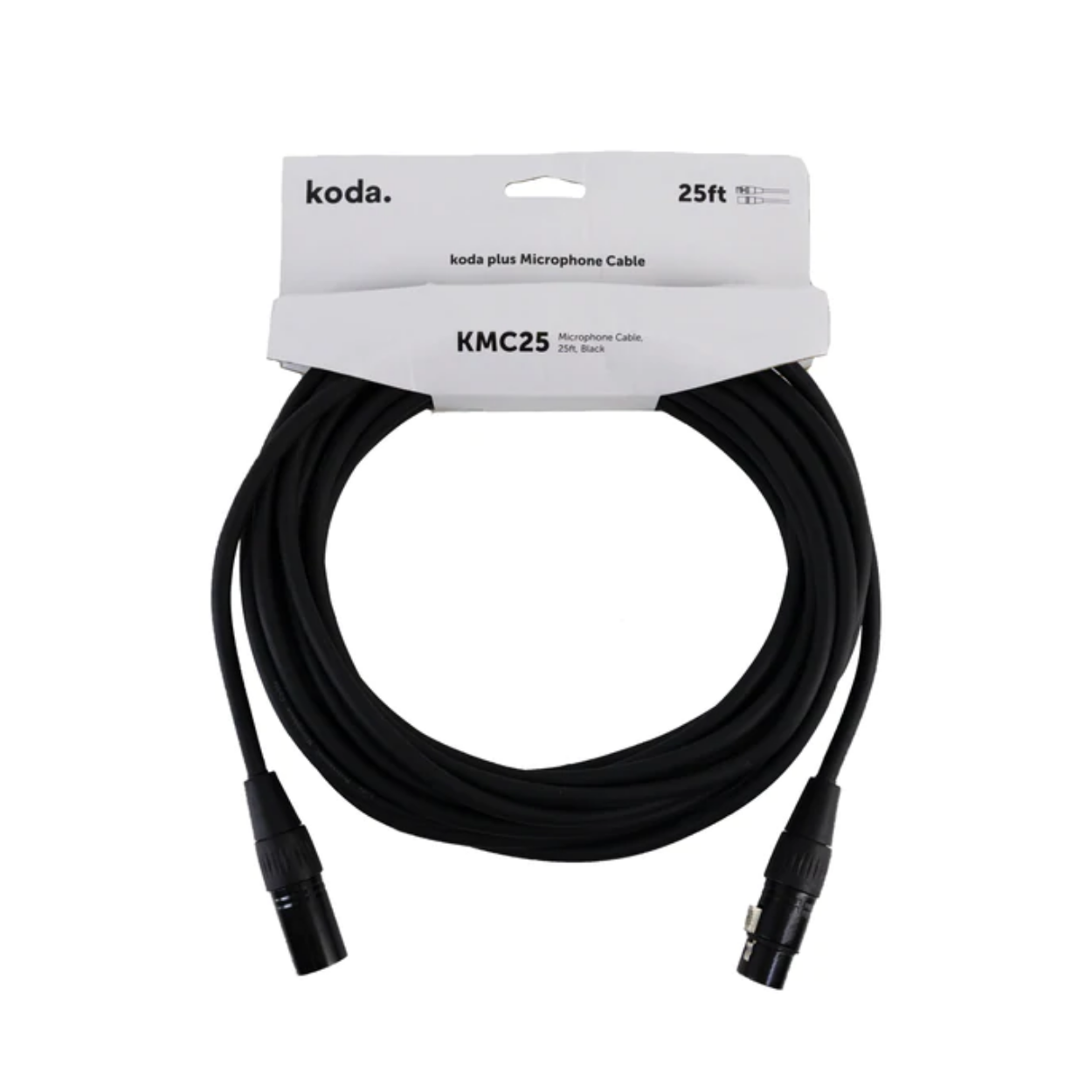 koda plus KMC25 Microphone Cable, 25ft, Black
