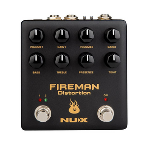 Nux NDS-5 Fireman Dual Channel Distortion Electric Guitar Effects Pedal |  NUX |  EFFECTS |  Zoso Music