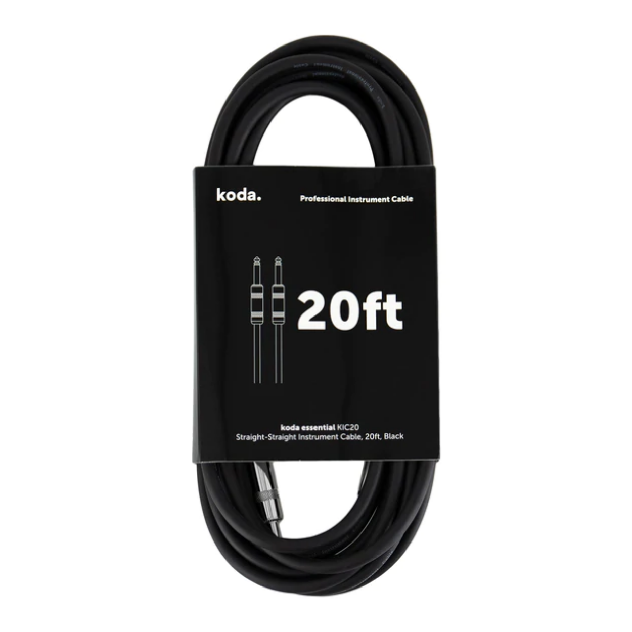 koda essential KIC20 Straight-Straight Instrument Cable, 20ft, Black |  KODA |  CABLES |  Zoso Music