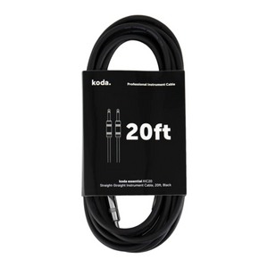 koda essential KIC20 Straight-Straight Instrument Cable, 20ft, Black |  KODA |  CABLES |  Zoso Music