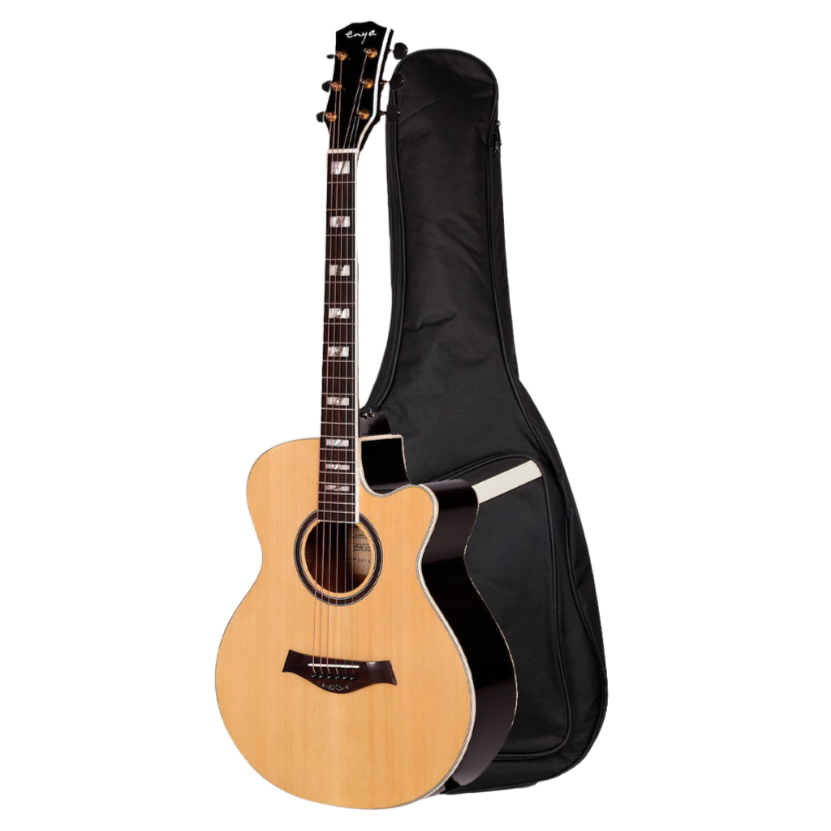 Enya EF-18NACe 40" Folk Acoustic Guitar KLT-1 EQ Cutaway Natural With Bag And Accessories | ENYA , Zoso Music