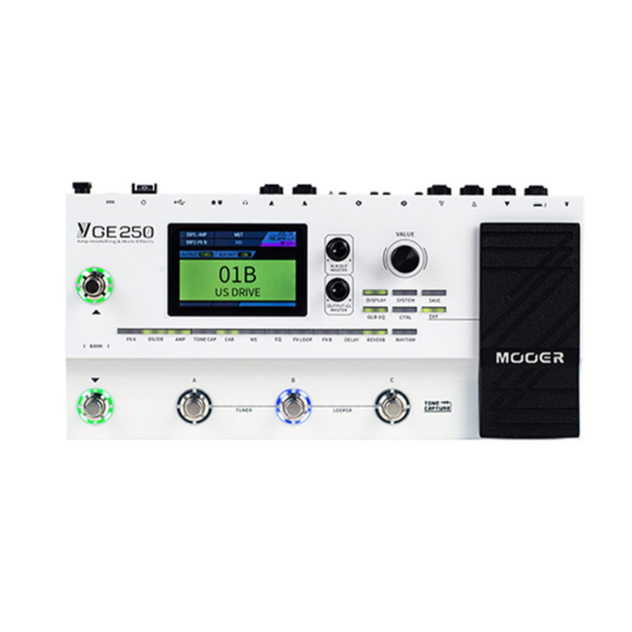 MOOER GE250 AMP MODELLING & GUITAR MULTI EFFECT PROCESSOR, MOOER, MULTI-EFFECTS, mooer-multi-effect-pedals-ge250, ZOSO MUSIC SDN BHD