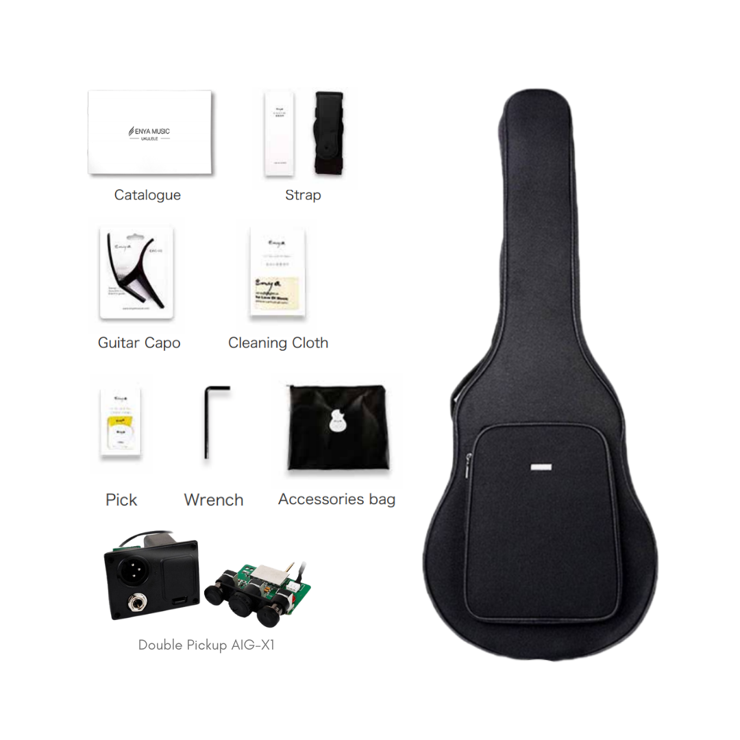 Enya EM-X1e 36" Acoustic Guitar HPL Koa EQ With Bag And Accessories | ENYA , Zoso Music