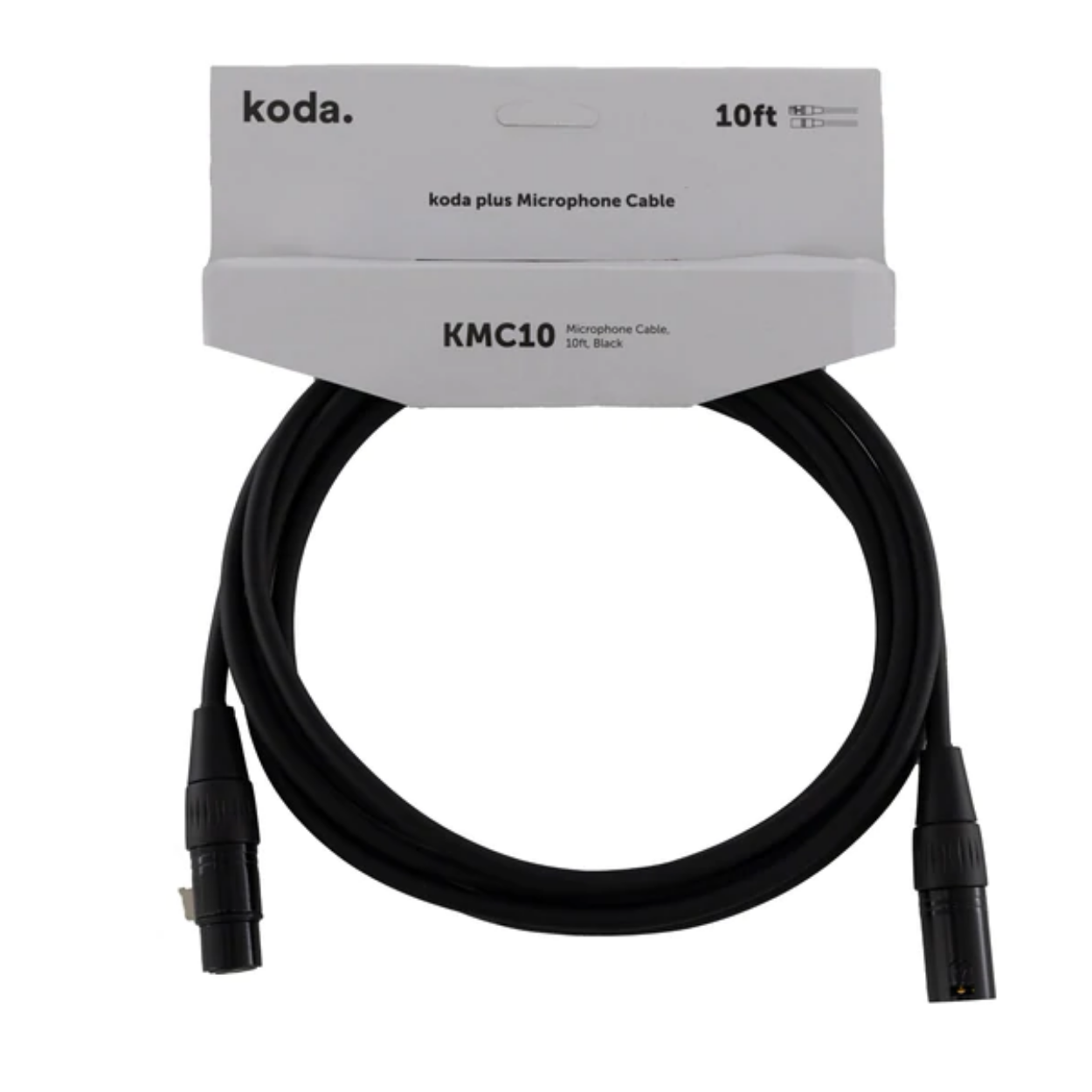 koda plus KMC10 Microphone Cable, 10ft, Black