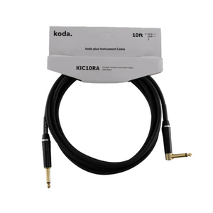 koda plus KIC10RA Straight-Angled Instrument Cable, 10ft, Black |  KODA |  CABLES |  Zoso Music