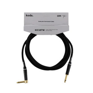 koda plus KIC10TW Straight-Angled Instrument Cable, 10ft, Black Tweed |  KODA |  CABLES |  Zoso Music