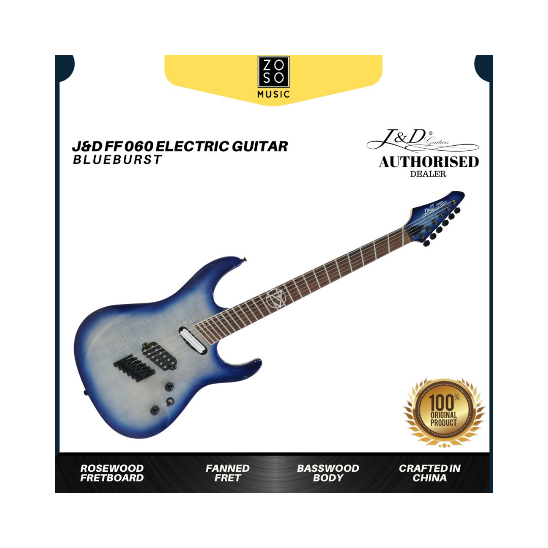 J&D FF 060 ELECTRIC GUITAR BLUE BURST, J&D, ELECTRIC GUITAR, j-d-electric-guitar-ff-060-bl, ZOSO MUSIC SDN BHD