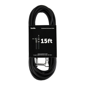 koda essential KIC15RA Straight-Angled Instrument Cable, 15ft, Black |  KODA |  CABLES |  Zoso Music