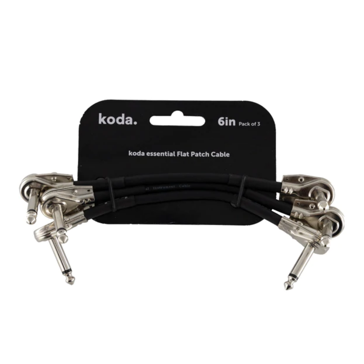 koda essential Flat Patch Cable, 6inch, Pack of 3