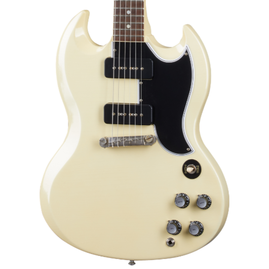 Gibson 1963 SG Special Reissue Lightning Bar Ultra Light Aged Electric Guitar, Classic White (SGSP63ULCWNH1)