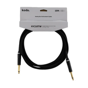 koda plus KIC10TW Straight-Straight Instrument Cable, 10ft, Black Tweed |  KODA |  CABLES |  Zoso Music