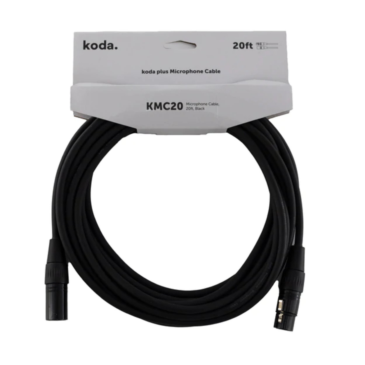 koda plus KMC20 Microphone Cable, 20ft, Black |  KODA |  CABLES |  Zoso Music