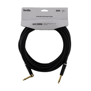 koda plus KIC20RA Straight-Angled Instrument Cable, 20ft, Black |  KODA |  CABLES |  Zoso Music