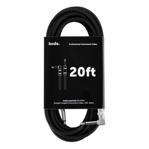 koda essential KIC20RA Straight-Angled Instrument Cable, 20ft, Black |  KODA |  CABLES |  Zoso Music