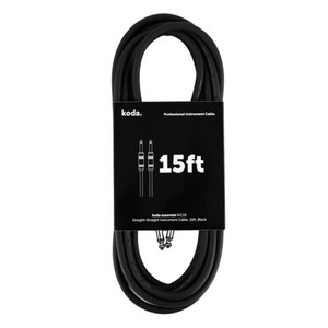koda essential KIC15 Straight-Straight Instrument Cable, 15ft, Black |  KODA |  CABLES |  Zoso Music