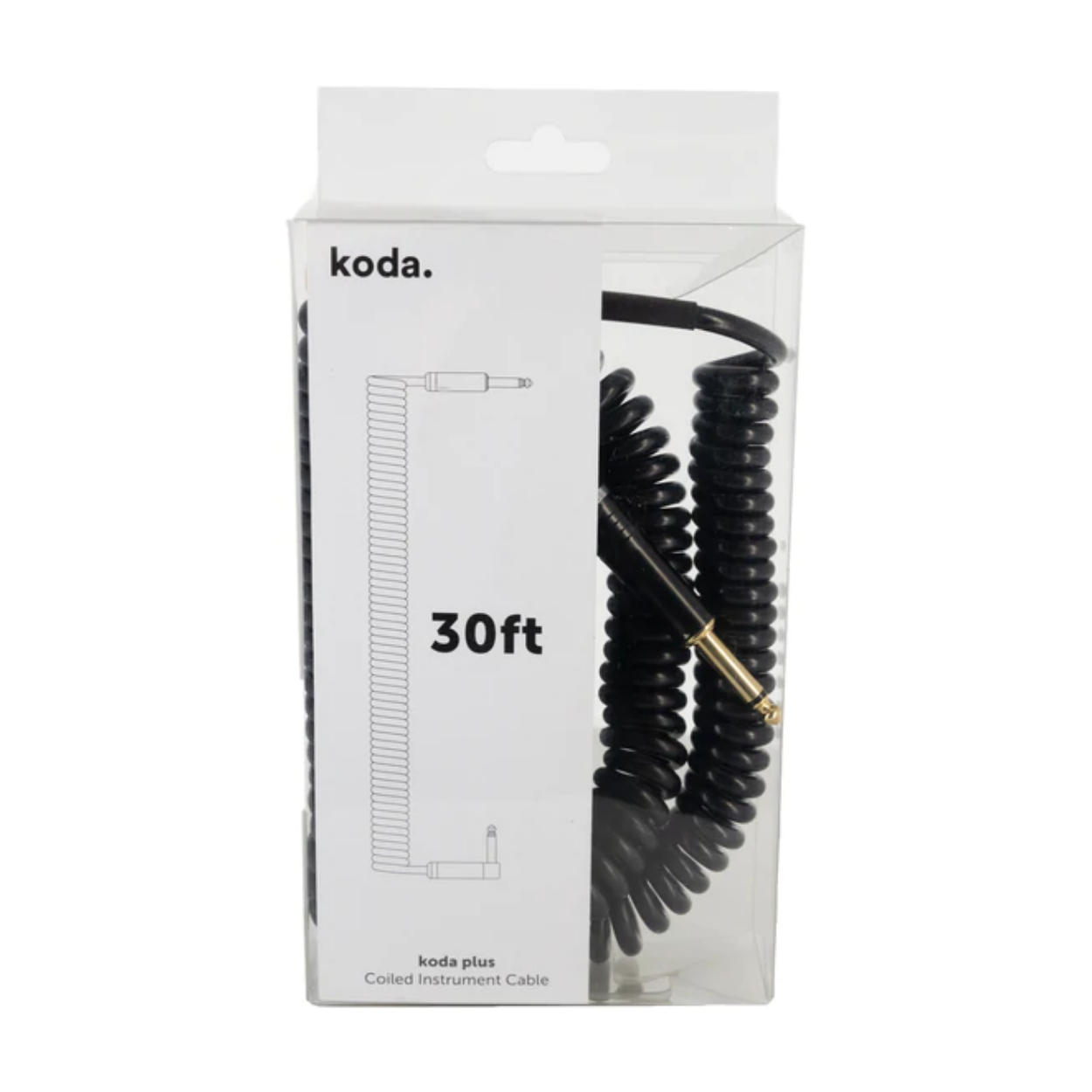 koda plus Coiled Instrument Cable, 30ft, Black |  KODA |  CABLES |  Zoso Music