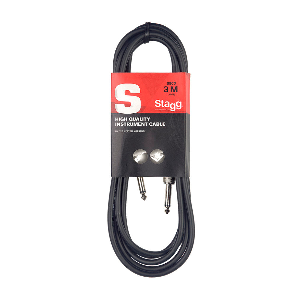 STAGG SGC3 INSTRUMENT CABLE JACK TO JACK 3M (10F) S-SERIES SGC3, STAGG, CABLES, stagg-cable-sgc3, ZOSO MUSIC SDN BHD