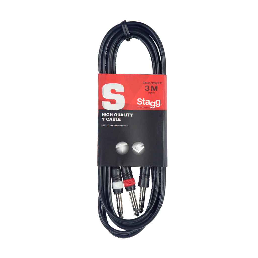 STAGG SYC3/PS2PE Y CABLE 1/4IN TRS TO 1/4IN TS 3 METER, STAGG, CABLES, stagg-cable-syc3ps2pe, ZOSO MUSIC SDN BHD