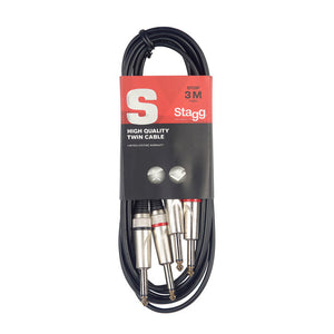 Stagg Stc3P 3M/10Ft Twin Cable Plugs |  STAGG |  CABLES |  Zoso Music