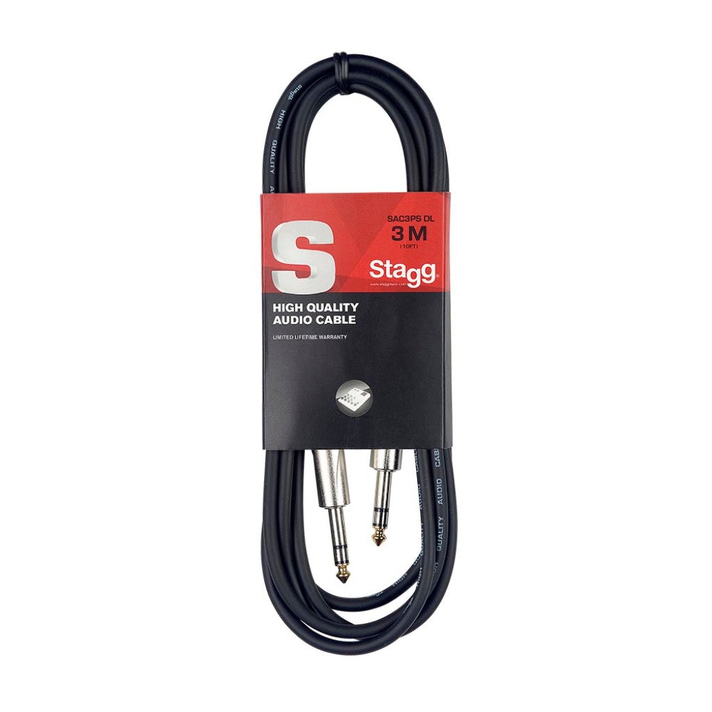 STAGG AUDIO CABLE SAC3PSDL JACK TO JACK (M/M) 3 METER, 10FEET