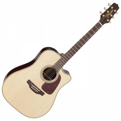TAKAMINE PRO SERIES P5DC NAT DREADNOUGHT CUTAWAY ACOUSTIC-ELECTRIC, SOLID SPRUCE TOP WITH CTP3 PREAMP & HARD CASE