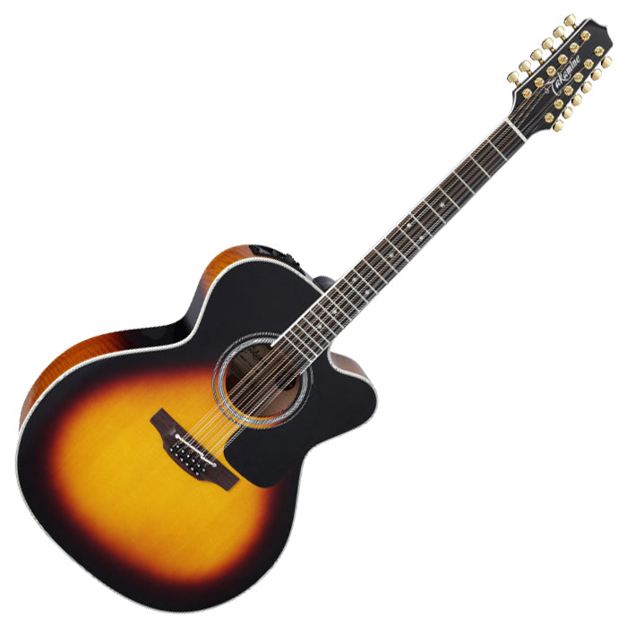 TAKAMINE P6JC12BSB PRO SERIES 12-STRING JUMBO CUTAWAY ACOUSTIC-ELECTRIC GUITAR, BROWN SUNBURST, CTP-3 PREAMP & HARD CASE (MADE IN JAPAN)