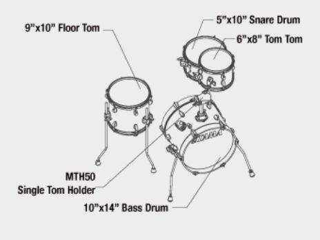 Tama LJK44H4-AQB Club Jam Flyer Drumset, Aqua Blue, TAMA, ACOUSTIC DRUM, tama-acoustic-drum-ljk44h4-aqb, ZOSO MUSIC SDN BHD