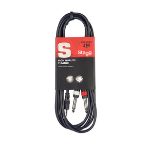 STAGG SYC3/MPSB2PE PRO Y CABLE 3.5MM TRS TO 1/4IN 3 METER, STAGG, CABLES, stagg-cable-syc3mpsb2pe, ZOSO MUSIC SDN BHD