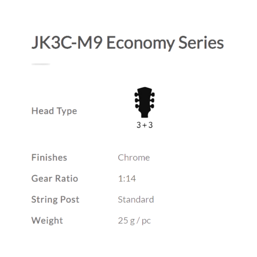 DERJUNG JK3C-M9 MACHINE HEAD GUITAR CHROME | DERJUNG , Zoso Music