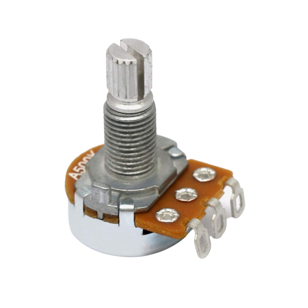 MINGS ELECTRIC GUITAR POT (NORMAL) SMALL DIA 16 A500K LONG SHAFT 18MM NUT & WASHER INCLUDED, MINGS, GUITAR & BASS ACCESSORIES, mings-guitar-accessories-min-a500k-16, ZOSO MUSIC SDN BHD