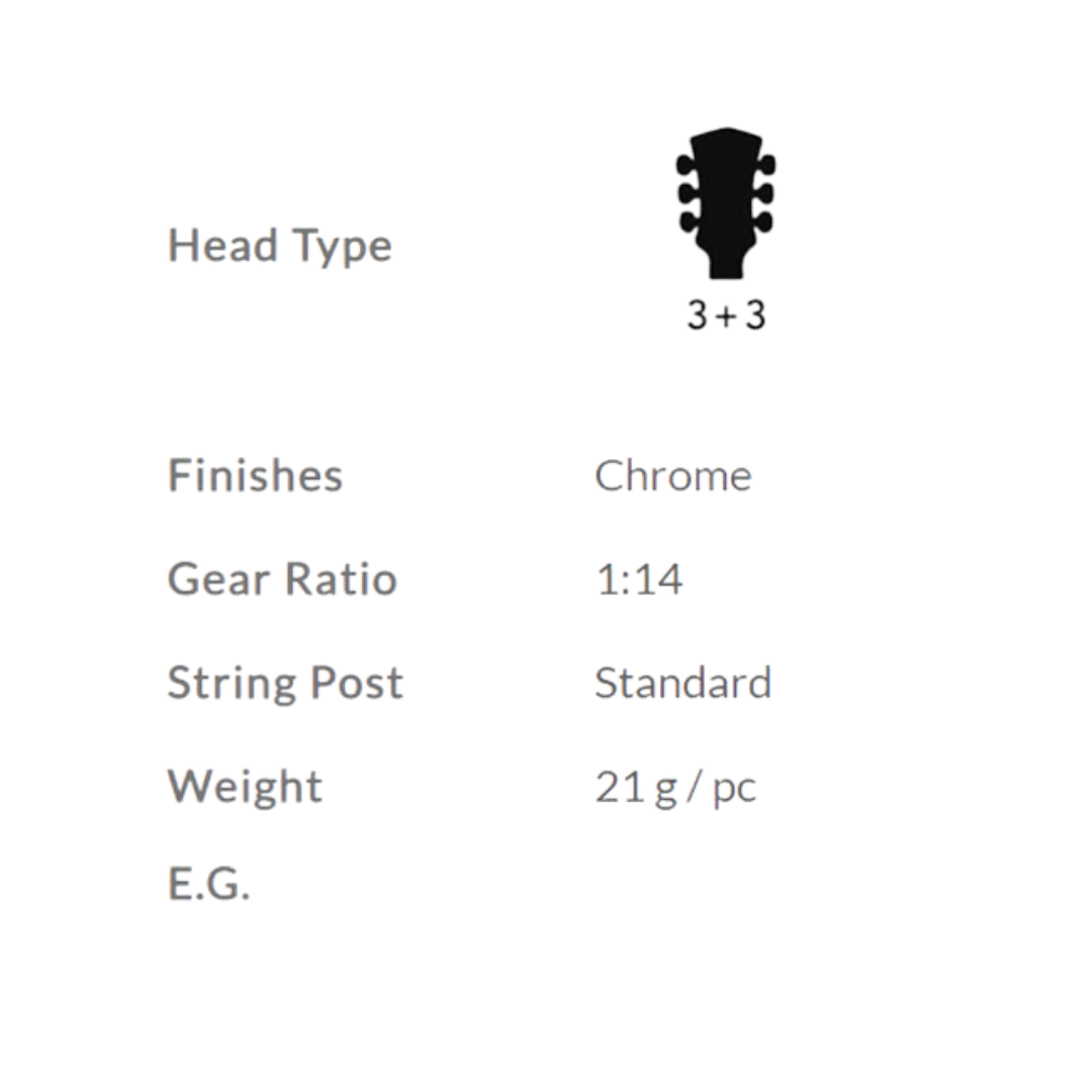 DERJUNG DJ223-M11 MACHINE HEAD GUITAR CHROME | DERJUNG , Zoso Music