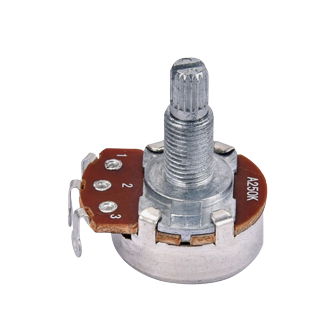 MINGS ELECTRIC GUITAR POT (ALPHA) SMALL DIA 24 A250K SHORT SHAFT 15MM NUT & WASHER INCLUDED, MINGS, GUITAR & BASS ACCESSORIES, mings-guitar-accessories-min-a250k-24, ZOSO MUSIC SDN BHD