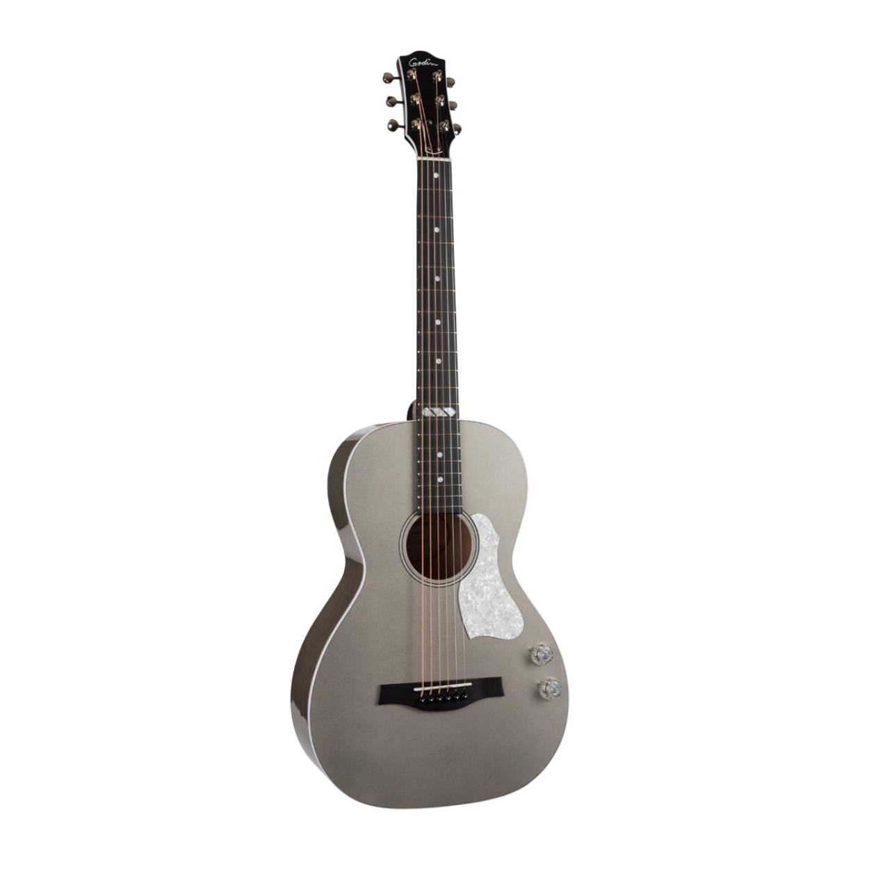 GODIN RIALTO JR. SATINA GRAY HG Q-DISCRETE PARLOR SIZE ACOUSTIC GUITAR