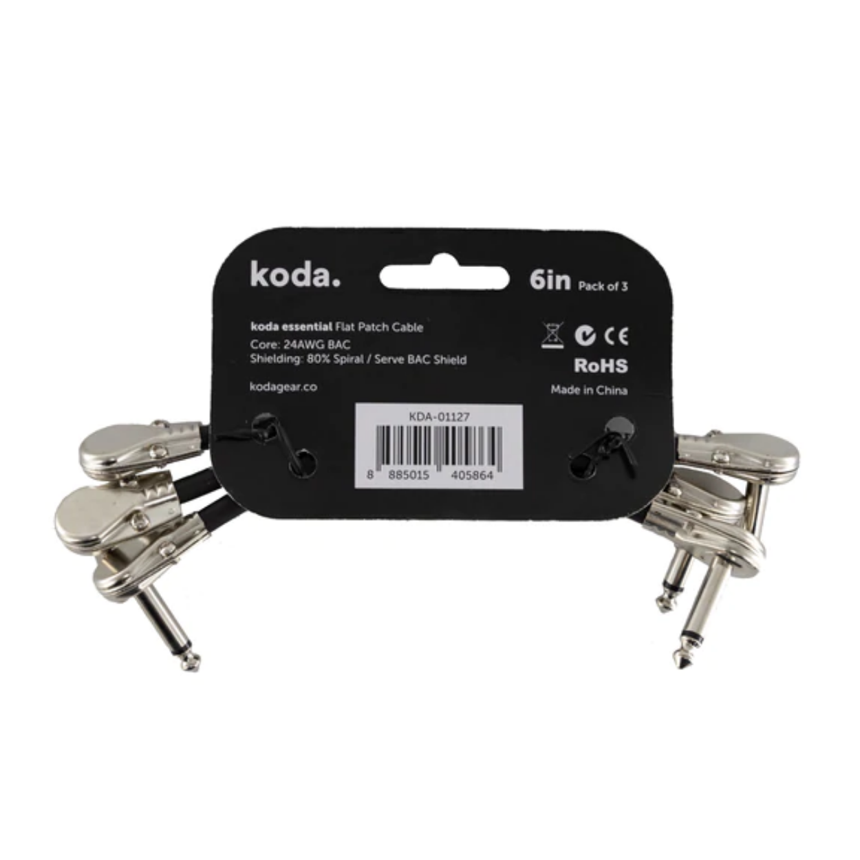 koda essential Flat Patch Cable, 6inch, Pack of 3
